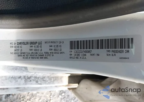 2015 Chrysler 200 C z USA, uszkodzony, nr VIN 1C3CCCCG1FN593057